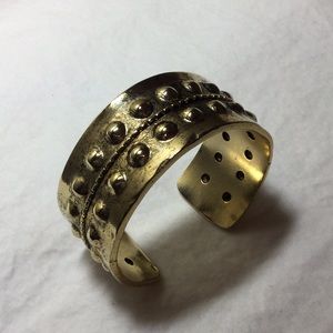 LOW LUV Stud Tribal Gold Bronze Cuff Bracelet NEW